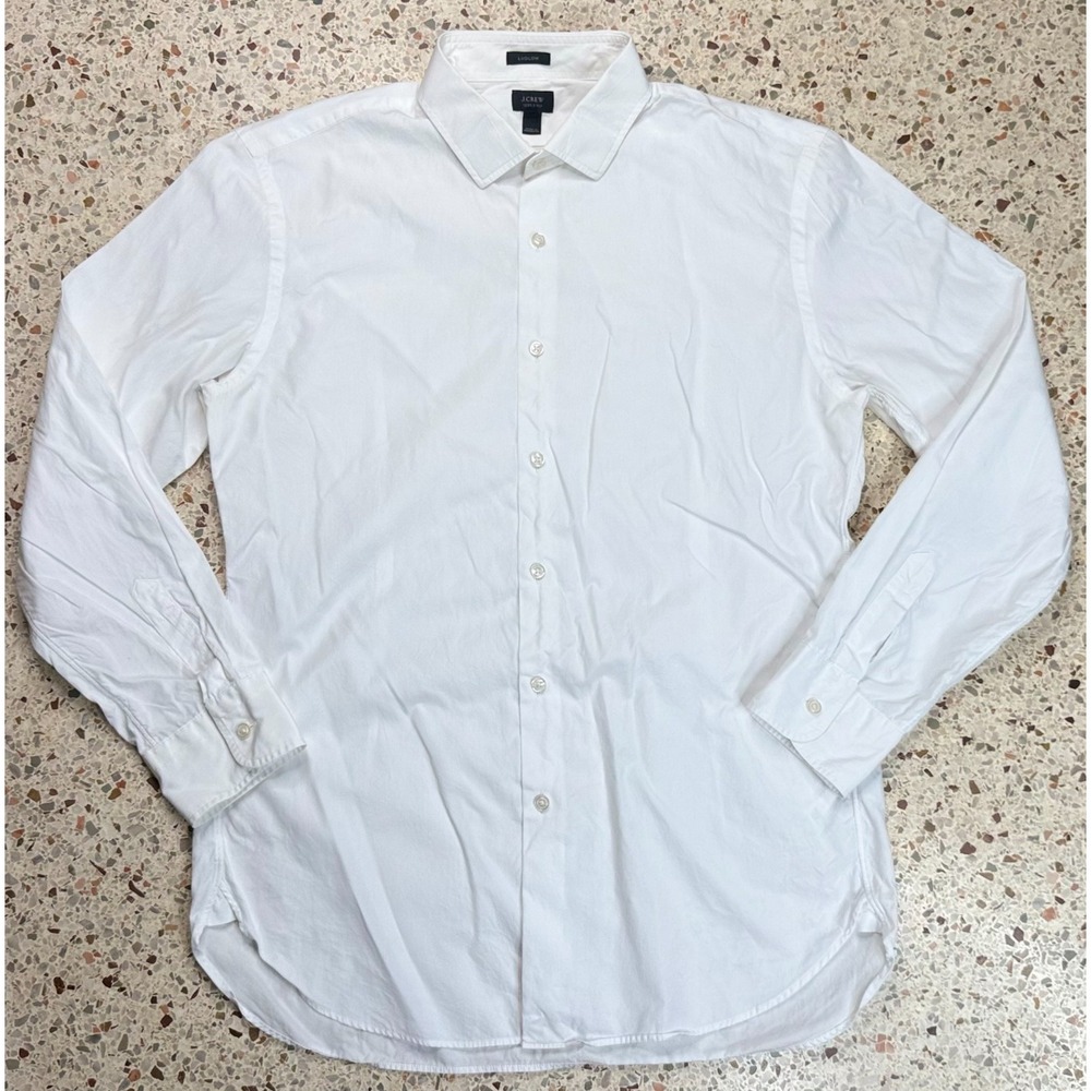 J.Crew Ludlow 120's 2 Ply Men's Button Up White Long Sleeve Dress Shirt Size L